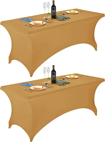 Miniatura 69 de FORLIFE - Funda de mesa de elastano, mantel ajustado de 4 pies para mesas rectangulares, funda elástica para patio, universal para bodas, banquetes