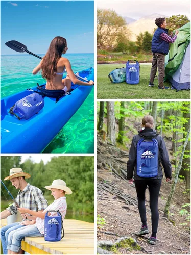 Miniatura 6 de HEETA Bolsa Seca Impermeable para Mujeres y Hombres, 5L/10L/20L/30L/40L Tapa Enrollable Bolsa de Almacenamiento Seca Ligera Mochila con Funda