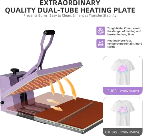 Miniatura 2 de Prensa térmica de 16 x 24 pulgadas, máquina de prensa de calor manual para camisetas, máquina de prensado de camisetas para ropa, bolsas, cortina