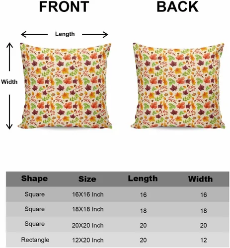 Miniatura 6 de Juego de 2 fundas de almohada decorativas de algodón de 18 x 18 pulgadas, con hojas de acuarela para sofá, cama, dormitorio, sala de estar