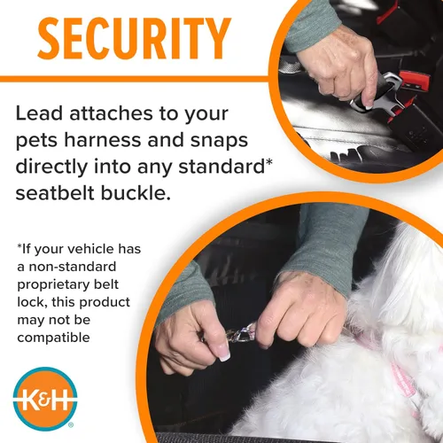 Miniatura 7 de K&H Buckle N Go - Asiento de automóvil para perros pequeños, tela impermeable, laterales de malla transpirable, correa de cinturón de seguridad