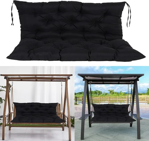 Cojín oscilante para muebles de patio al aire libre, 2, 3 plazas, 40, 47, 59 pulgadas, cojín de mimbre de 4 pulgadas de grosor con respaldo, cojín