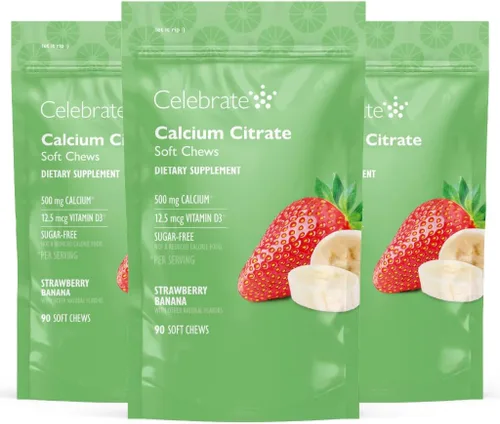 Miniatura 13 de Celebrate Vitamins Bariatric - Masticables suaves de citrato de calcio de 500 mg con 500 UI de vitamina D3 – Esencial para pacientes con bypass