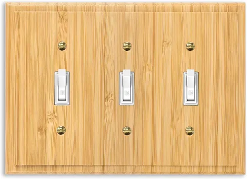 Miniatura 12 de Cubiertas de salida de madera maciza, placa de interruptor de luz de 4.8 x 3.14 pulgadas, placas de interruptor de bambú y cubiertas de Placa