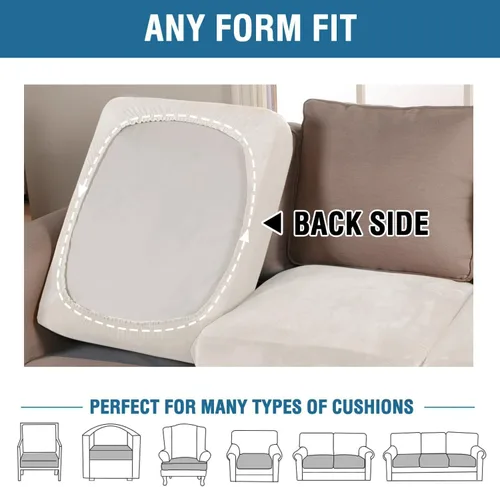 Miniatura 427 de H.VERSAILTEX Funda de cojín elástica de terciopelo para sofá, funda de cojín de felpa para silla, sofá biplaza o sofá, protector de muebles, cojín