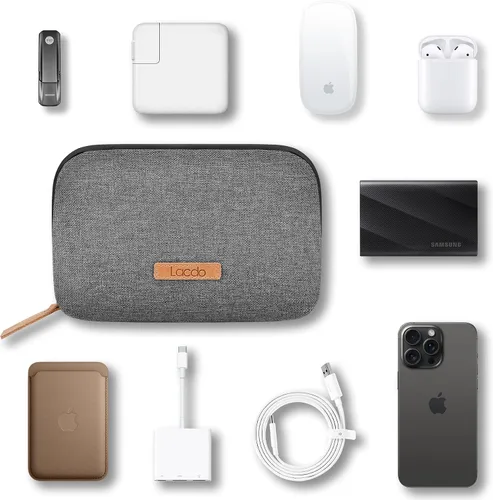 Miniatura 5 de Lacdo Organizador electrónico organizador de cables de viaje, funda de accesorios electrónicos de tecnología, fundas de cargador portátil