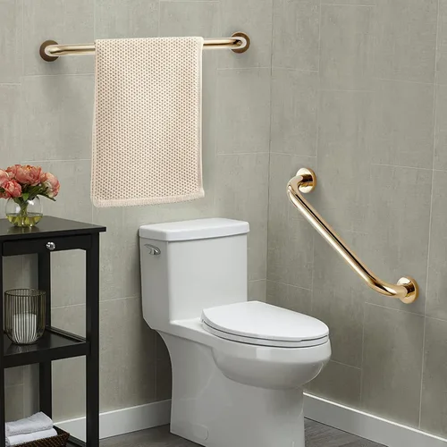 Miniatura 2 de WINCASE Barras de agarre doradas para ducha, mango de ducha de bañera, pasamanos de inodoro de 12 pulgadas de latón macizo para seguridad con Oro 12