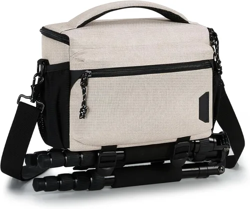 Miniatura 11 de BAGSMART Bolsa pequeña para fotógrafos, bolsas de hombro compactas para cámaras DSLR/SLR/SLR/sin espejo, funda cruzada impermeable para cámara