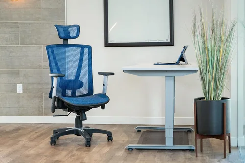 Miniatura 2 de Silla de oficina ergonómica ajustable negra de 53 pulgadas de alto, silla ergonómica de oficina en casa, silla ergonómica con reposacabezas, sillas