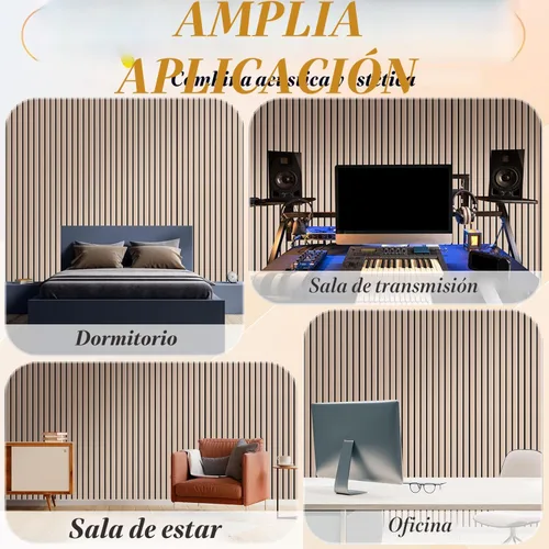 Miniatura 7 de Paquete de 12 paneles acústicos grandes para pared, paneles acústicos autoadhesivos insonorizados de 16 x 12 x 0.4 pulgadas, tratamiento acústico