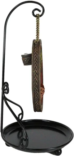 Miniatura 5 de Ebros Gift Nature Spirit Green Celtic Yggdrasil Árbol de la vida con raíces de nudos sagradas Redondo Medallón Disco de reflujo de incienso Soporte