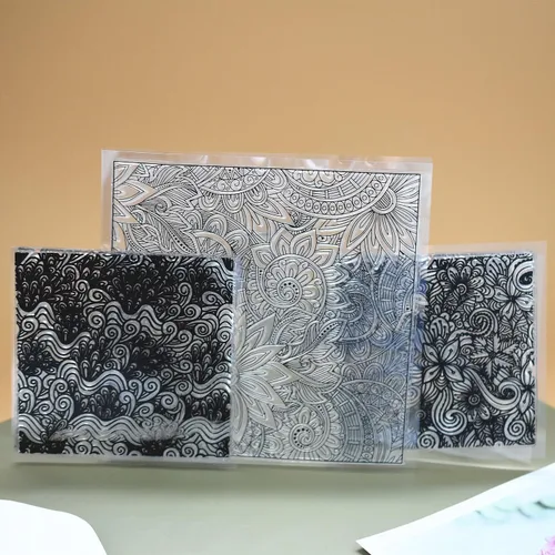 Miniatura 4 de Hojas de sello de textura de silicona prémium para joyas de arcilla polimérica y aretes de arcilla, juego de 3 patrones florales y únicos, fácil