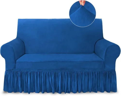 Miniatura 14 de NICEEC Funda de Sofá Súper Suave de 1 Pieza Azul Marino Funda Elástica para Sofás Stretch Universal de Spandex Fundas para Sofás para Sala de Estar