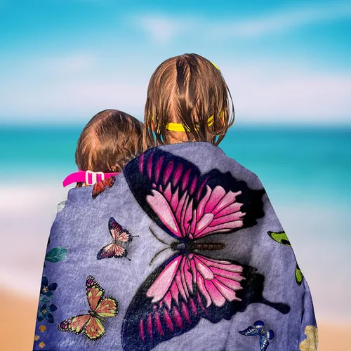 Miniatura 3 de Toalla de playa de microfibra mariposa – Toalla de viaje de secado rápido sin arena para adultos, adolescentes y niños (30 x 60 pulgadas)
