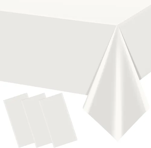 Miniatura 37 de 3 manteles color beige para mesas rectangulares, mantel desechable de plástico marfil, mantel impermeable color crema para cumpleaños, bodas