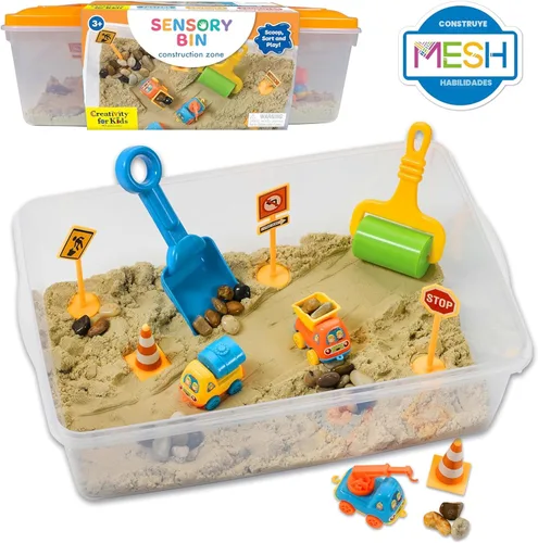 Miniatura 8 de Creativity for Kids Cubo Sensorial: Juego de Zona de Construcción - Actividades de Aprendizaje Preescolar, Juguetes de Excavadora para Niños de 3-5+