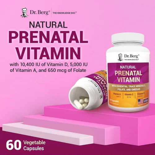 Miniatura 5 de Vitaminas prenatales naturales Dr. Berg para mujeres (embarazadas y lactantes) - Vitaminas prenatales con ácido fólico, vitaminas, minerales, omegas