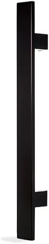 Manija de puerta negra mate de 32 pulgadas de largo, de 1 cara, moderna manija de puerta delantera de acero inoxidable para puertas de vidrio