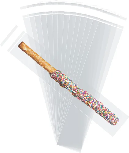 Miniatura 9 de Morepack Bolsas de celofán autosellables, 2 x 10 pulgadas, 100 bolsas transparentes para barra de pretzel, bolsa resellable para embalaje, paletas