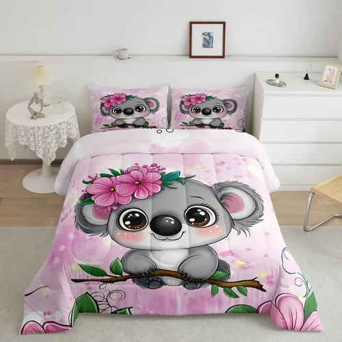 Miniatura 28 de Erosebridal - Juego de funda de edredón con flores de vaca de las Highlands, tamaño Queen, diseño de toro, juego de ropa de cama de ganado vacuno