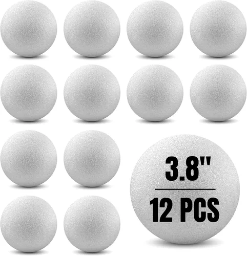 Miniatura 33 de Hygloss Bolas redondas de espuma para manualidades 6 piezas de espuma blanca de 3.8 pulgadas (XPS) para artes, pequeñas bolas de espuma