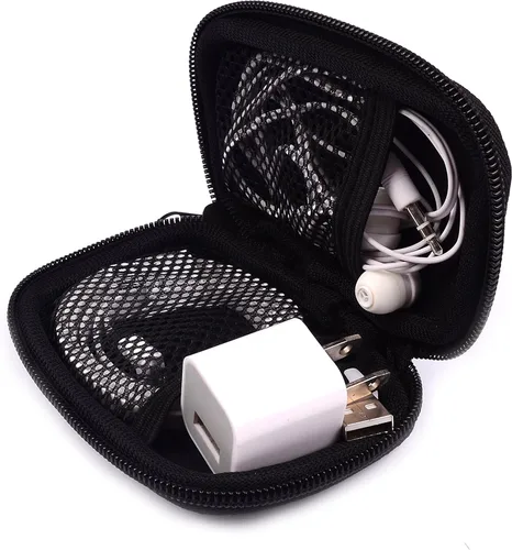 Miniatura 5 de Negro Universal Neopreno Cremallera Auriculares Auriculares Dock Cargador Cable Organizador Electrónica Accesorios Caso Varios USB, Mp3, Carga