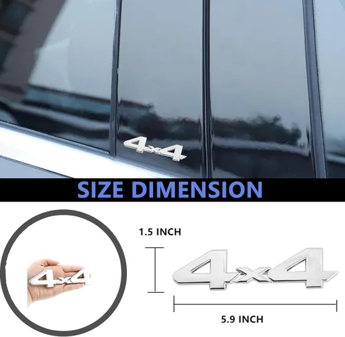 Miniatura 6 de Adhesivo de metal para placa de identificación 4 x 4 para camioneta Tundra 2005-2018 camiones/SUV/Pickup (plateado)