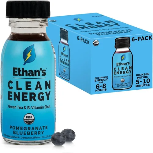 Miniatura 18 de Ethan's Organic Clean Energy Shots Piña, paquete de 12 unidades de 2 onzas, 150 mg de cafeína, té verde, guayusa, melena de león y cordyceps Sin