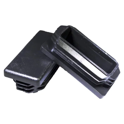 Miniatura 11 de Prescott Plastics Tapas de plástico acanaladas de 3/4 x 1 1/2 pulgadas, tapas rectangulares de tubo de metal negro, fuertes inserciones de patas