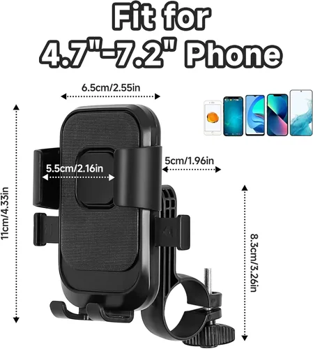 Miniatura 4 de Runhike Soporte de Teléfono para Bicicleta Eléctrica, a Prueba de Golpes y Antivibraciones Soporte de Teléfono para Bicicleta Eléctrica