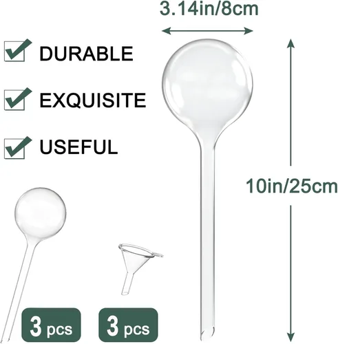 Miniatura 2 de AOPANDA Globos de riego para plantas, inserto de maceta de riego automático, bombillas de riego automático de plástico, gran capacidad, para plantas