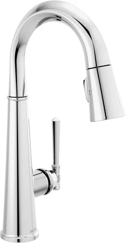 Miniatura 17 de Delta Faucet Emmeline - Grifo de barra negro mate con rociador extraíble, grifo de fregadero de barra negra de un solo agujero, grifos de barra