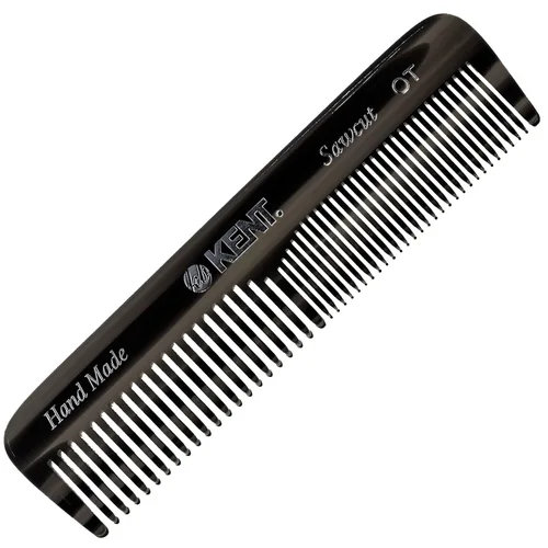 Kent OT - Peine de Cabello de Bolsillo de Grafito Negro Hecho a Mano, Peine de Dientes Finos y Anchos para Hombres, Mujeres y Niños - Peine de