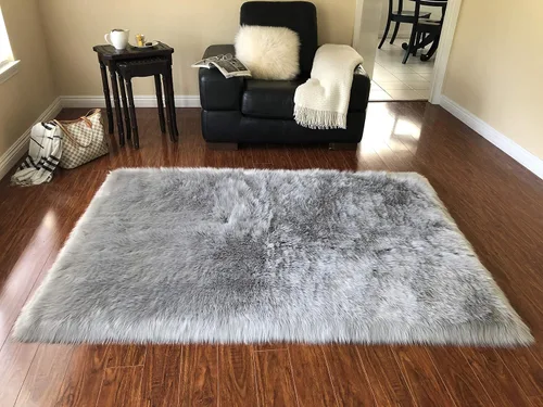 Miniatura 11 de LAMBZY Alfombra cuadrada de piel de oveja sintética, súper suave, hipoalergénica, de pelo de felpa de primera calidad
