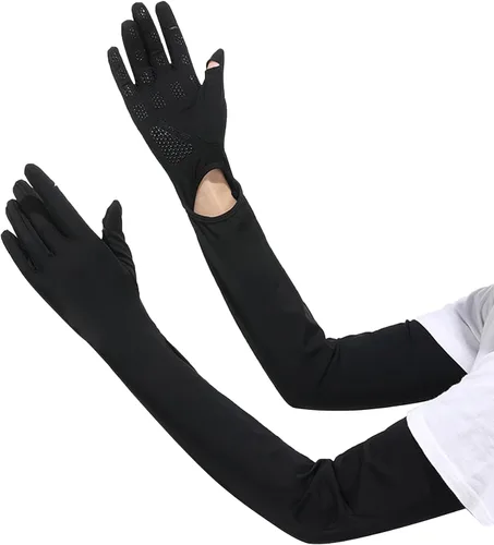 Guantes de ciclismo de conducción para mujer, mangas de brazo para cubrir los brazos, guantes UV para protección solar, golf, mangas de jardín de
