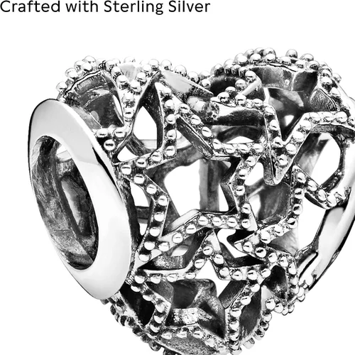 Miniatura 3 de PANDORA Joyería de corazón calado y estrellas con cuentas de plata de ley Metal no aplica