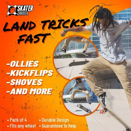 Miniatura 5 de SkaterTrainers- Skateboard Tricks Fast No Experience Needed- Fun, Safe, and Easy- Ollies, Kickflips and More- All Ages- Accessories Make Great Negro
