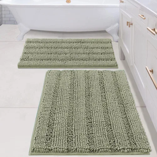 Miniatura 83 de H.VERSAILTEX - Alfombras de baño, juego de 2 piezas, alfombra de contorno para baño, juego de alfombras para inodoro, alfombra antideslizante