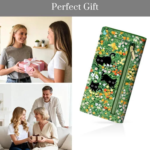 Miniatura 7 de Airkit Billetera ultra delgada para mujer, con bloqueo RFID, cartera para tarjetas de crédito, billetera plegable para mujer con bolsillo