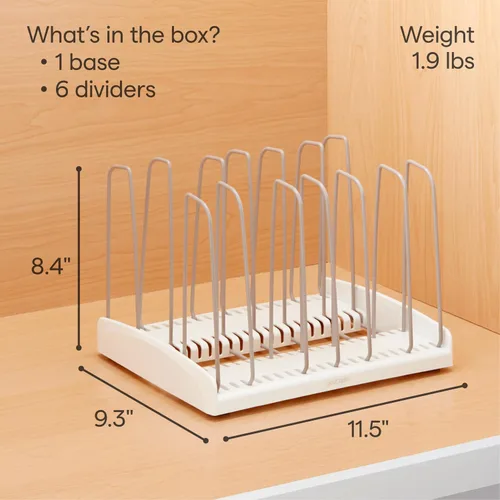 Miniatura 4 de YouCopia StoreMore Estante para Utensilios de Cocina con Alambres Altos de Acero, Organizador Ajustable para Sartenes y Tapas para Almacenamiento