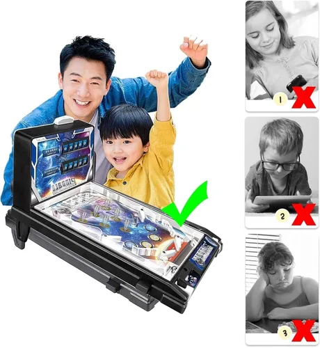 Miniatura 7 de Retro Arcade Game Desktop Pinball Machine Electronic Super Marble Arcade Machine Mini Pinball Juego con marcador de música ligera