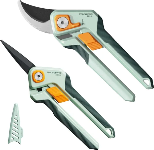 Miniatura 9 de PrunePro Tijeras de Podar para Jardinería Juego de Tijeras Profesionales Podadora de Mano Hoja de Acero Inoxidable Agudo Recubrimiento de Teflón