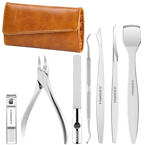 Miniatura 2 de Famlife - Kit de pedicura profesional de 7 piezas con tijeras para uñas de los pies, cortador de cutículas, lima de uñas, cuchillo de pedicura