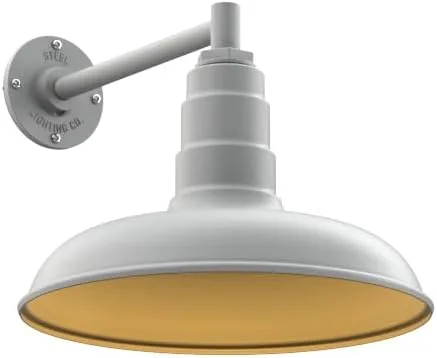 Miniatura 66 de Steel Lighting Co. Topanga - Luz de granero Montaje en pared al aire libre Domo de 14 pulgadas Cuello de cisne de 11 pulgadas Luz de garaje