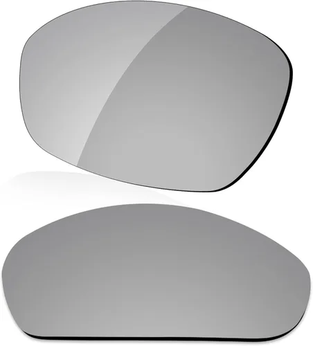 Miniatura 3 de LenzReborn Lente polarizada de repuesto para gafas de sol Oakley Straight Jacket 2007 - Negro oscuro+gris plateado+rojo fuego+azul hielo