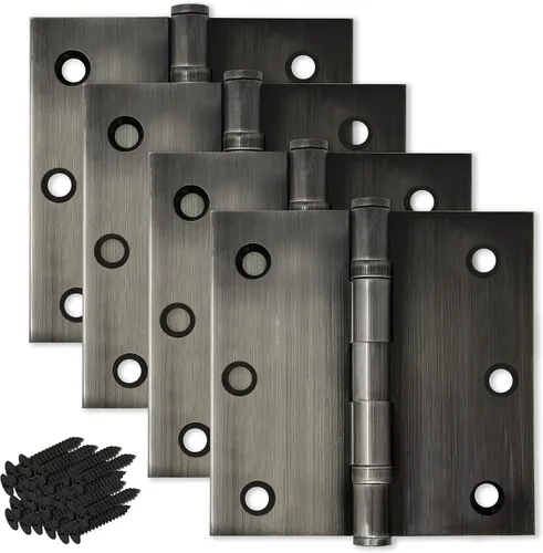 Miniatura 12 de Solid Brass Door Hinge Heavy Duty Ball Bearing 3.5 x 3.5 Inch - Set of 2 Hinges (Antique Brass)