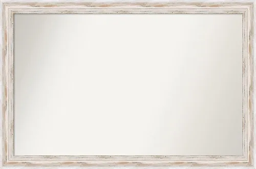 Miniatura 77 de Amanti Art Espejo de baño blanco para sobre el fregadero, 30 x 35 pulgadas, espejo de tocador rectangular estrecho de Eva de oro blanco, marco