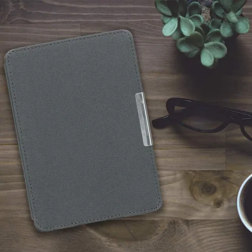 Miniatura 2 de kwmobile Funda compatible con Amazon Kindle Paperwhite - Funda protectora de nailon para lector electrónico - Antracita