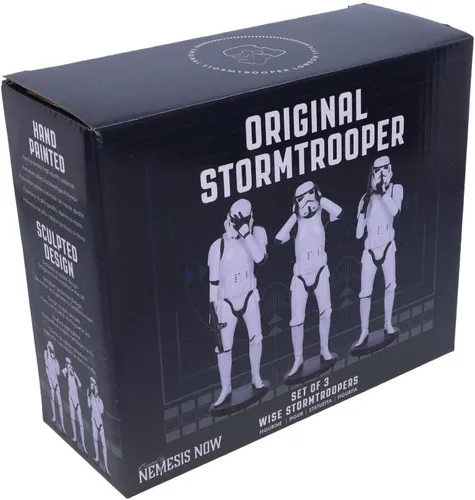 Miniatura 7 de Nemesis Now Figuras de ciencia ficción originales de Stormtrooper Three Wise, color blanco, 5.5 in