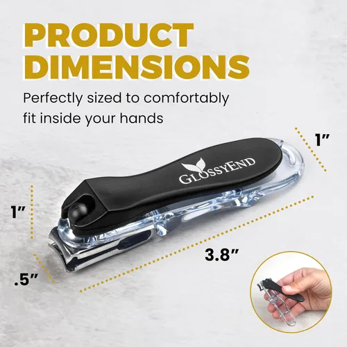 Miniatura 5 de EZ Grip 360 Grados Rotary cortador de uñas, recortador de acero inoxidable y, con lima de uñas integrada
